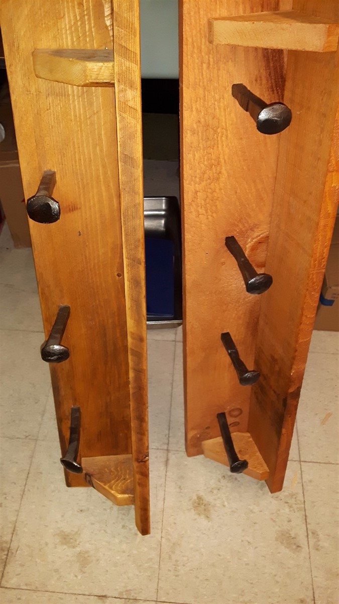 2 Railway Tie Wooden Coat Hangers